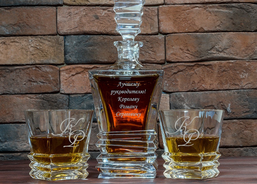 Хрустальный набор штоф и стаканы для виски
