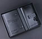 Подарочный набор ежедневник и портмоне с гравировкой Turin, цвет черный