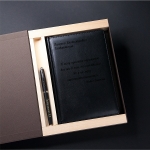 Набор ежедневник и ручка в подарочной коробке с гравировкой Galant, цвет черный