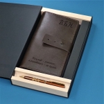 Подарочный набор портмоне и ручка Pierre Cardin с гравировкой Берже, цвет коричневый