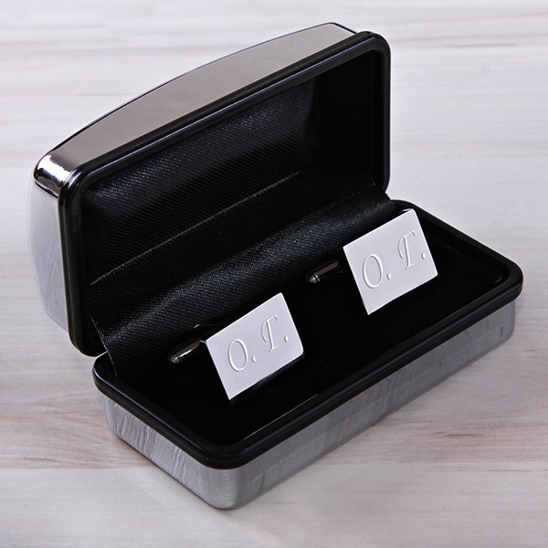 Коробка для запонок с гравировкой, хром (+600р)