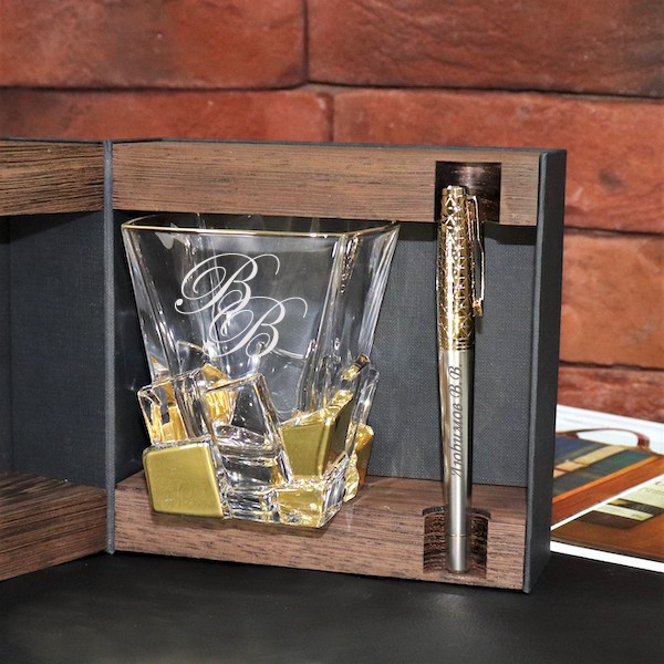 Подарочный набор стакан для виски и ручка Parker Палисандр