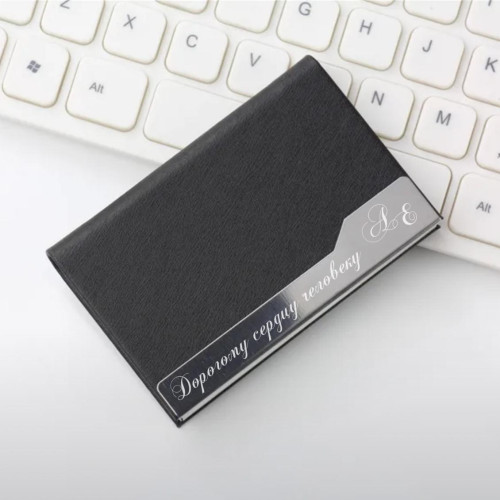 Визитница металлическая "Доллар", цвет черный