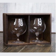 Набор бокалов для коньяка в деревянном футляре "Арарат"