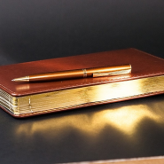 Набор ежедневник и ручка в подарочной коробке с гравировкой "Galant", цвет коричневый