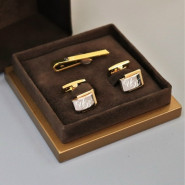 Набор запонки и зажим для галстука "Белфаст" с гравировкой