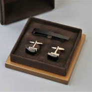 Набор запонки и зажим для галстука "Мельбурн" с гравировкой