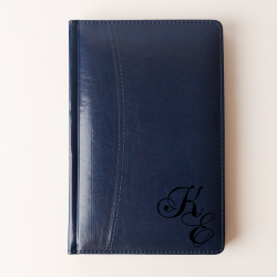 Ежедневник дизайнерский с гравировкой, цвет синий "Шанти"