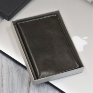 Кожаная обложка для паспорта с гравировкой "Self grey"
