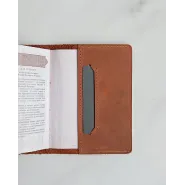 Обложка для паспорта с гравировкой "Арго", цвет рыжий