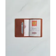 Обложка для паспорта с гравировкой "Арго", цвет рыжий