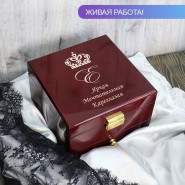 Двухъярусная деревянная шкатулка с гравировкой «Флоренция»