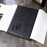 Кожаный ежедневник А4 "Grand Black" со съемной обложкой, цвет черный, золоченый срез