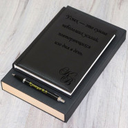 Набор кожаный ежедневник и ручка Parker с гравировкой "Ревизор"  в подарочной коробке