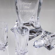 Набор штоф + 6 стопок для водки с гравировкой "Ice"