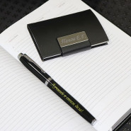 Набор в подарочной коробке визитница и ручка Parker c гравировкой "Аспект"