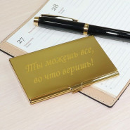Набор в подарочной коробке визитница и ручка Parker c гравировкой "Гриф"