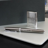 Подарочный набор зажигалка Zippo и ручка Parker "Real Steel" с гравировкой