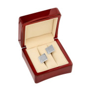 Серебряные запонки Swarovski с гравировкой