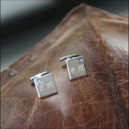 Серебряные запонки Swarovski с гравировкой