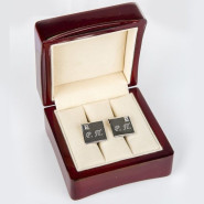 Серебряные запонки Swarovski с гравировкой
