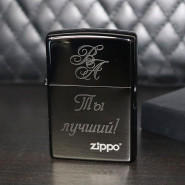 Зажигалка ZIPPO Classic с покрытием Ebony™, черная, с гравировкой