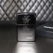 Зажигалка ZIPPO Classic с покрытием Ebony™, черная, с гравировкой