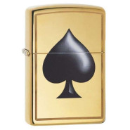 Зажигалка ZIPPO Classic с покрытием High Polish Brass, Пика, с гравировкой