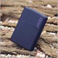 Зажигалка ZIPPO Classic с покрытием Navy Matte, латунь/сталь, синяя с фирменным логотипом, матовая, 36x12x56 мм