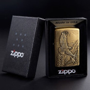 Зажигалка Zippo "Golden Eagle" с гравировкой на обратной стороне