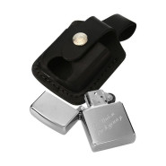 Зажигалка Zippo с гравировкой в черном чехле