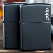 Зажигалка Zippo с логотипом с гравировкой. Цвет черный