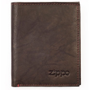 Вертикальное кожаное портмоне с гравировкой ZIPPO, коричневый