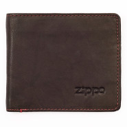 Горизонтальное кожаное портмоне с гравировкой  ZIPPO, коричневый
