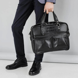 Сумка из натуральной кожи с гравировкой "Aviator"