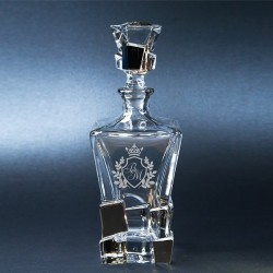 Хрустальный штоф "Platinum" с гравировкой, 900 мл