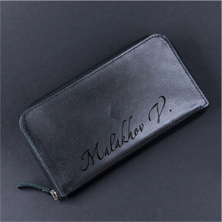 Портмоне на молнии с гравировкой "Авиатор"