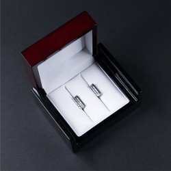 Серебряные запонки с гравировкой в коробке класса люкс