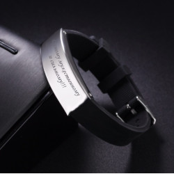 Браслет на регулируемом ремне с гравировкой, силикон