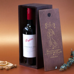 Футляр под бутылку для вина или шампанского "История любви" с гравировкой