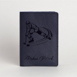 Обложка для паспорта с гравировкой "Арго", цвет синий