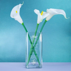 Стеклянная ваза с именной гравировкой "Призма"