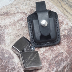 Зажигалка Zippo с гравировкой в черном чехле