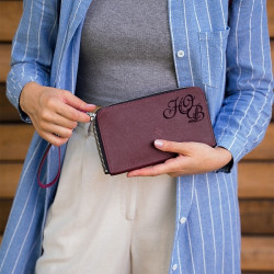 Портмоне женское с гравировкой "Allure Wine"
