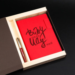 Подарочный набор ежедневник и ручка Parker с персональной гравировкой «Roxy», цвет красный