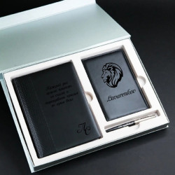 Подарочный набор с гравировкой "Business", цвет черный