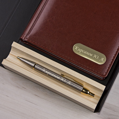 Набор ручка Parker + ежедневник в подарочной коробке, цвет бронза