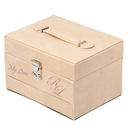 Шкатулка для украшений с персональной гравировкой «Герда», цвет бежевый