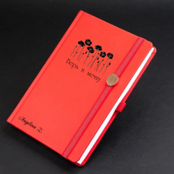 Ежедневник в обложке soft touch с гравировкой «Селект», красный