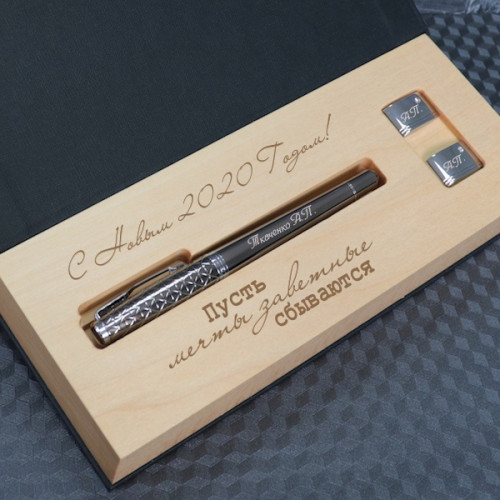 Премиальный набор ручка Parker и запонки с гравировкой "De Luxe"